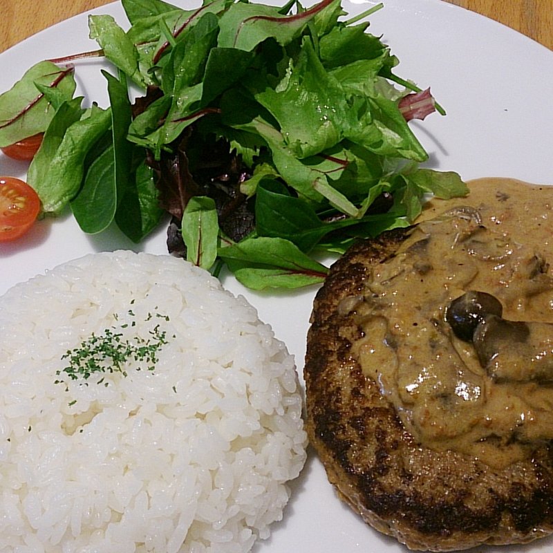 ハンバーグ＆ライスwithサラダ(ドリンク付)(Pancake Ristorante (パンケーキリストランテ))