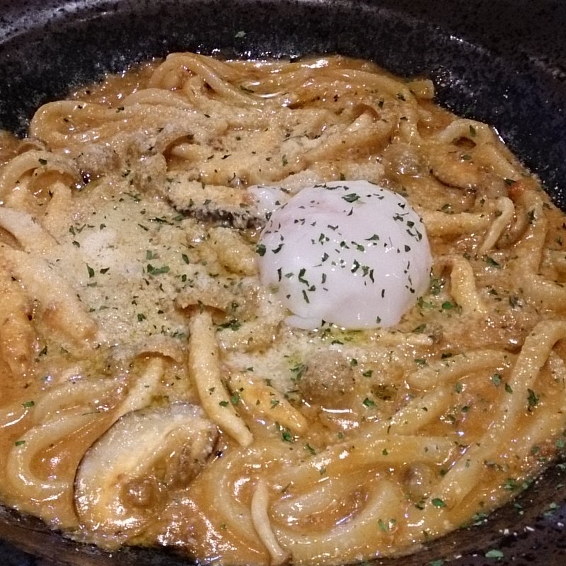 温玉ミートソース　ラグーおうどん(うどん伊呂波)