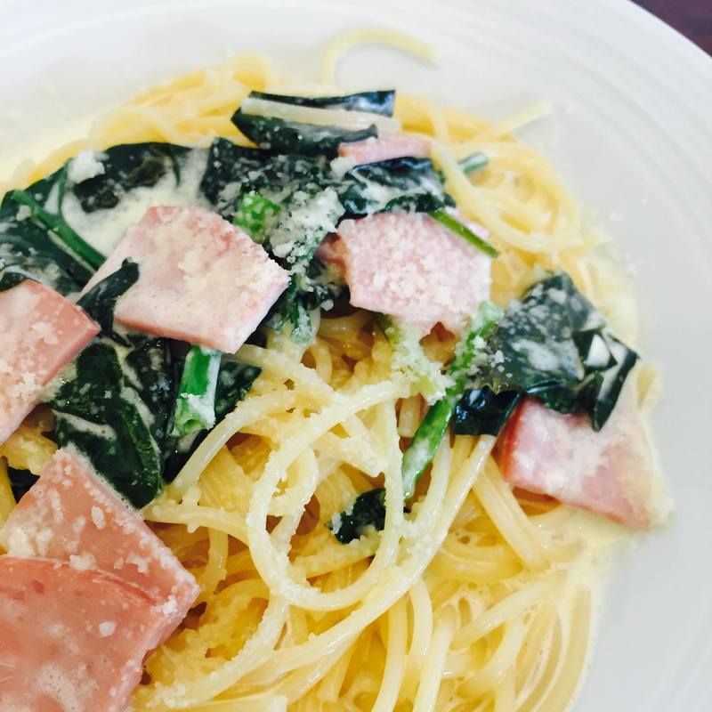 モルタデッラ、ほうれん草のクリームソース(イル・ヴィナイオ)