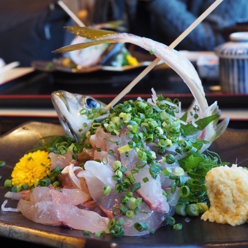 あじのたたき定食(ぱぁくえりあやまもと)