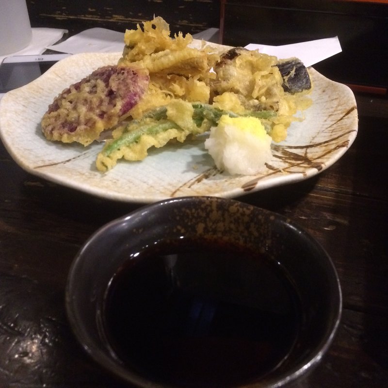 穴子天ぷら(美濃作 （なだいそばどこ みのさく）)