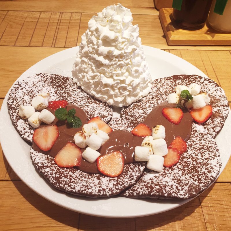 スペシャルバレンタインパンケーキ(Eggs 'n Things 福岡天神店)