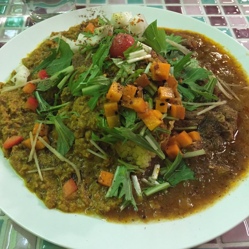 キーマカリーとポークカリーのあいがけ(山口カリー)