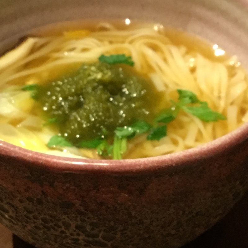 「佐藤養助」の本格稲庭うどん(温)(ミタスカフェ)
