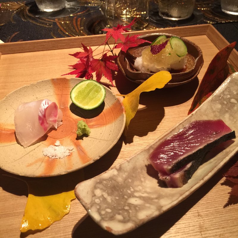 "海の幸" 三皿の仕立て(龍吟 （りゅうぎん）)