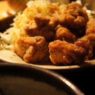 鶏の唐揚げ明太風味定食(博多もつ鍋やまや JR三ノ宮店)