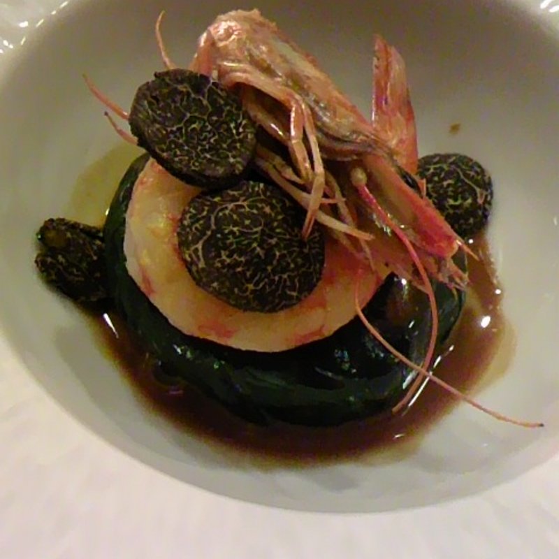 和牛のグリル　海老とトリュフ添え(アクサングラーブ・ル・ソレイユ)