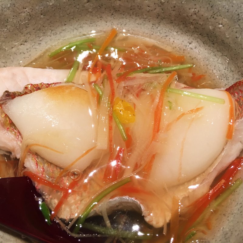 連子鯛と餅の餡掛け(板前割烹ひぐち)