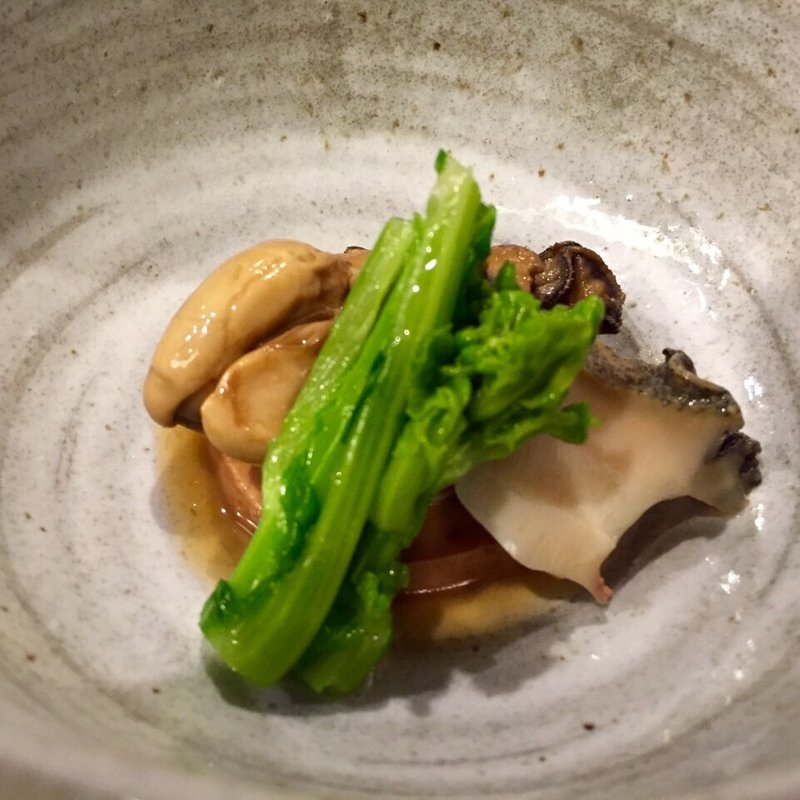 鮑あん肝牡蠣のオールスターズ(肴と鮨 ほしつき)