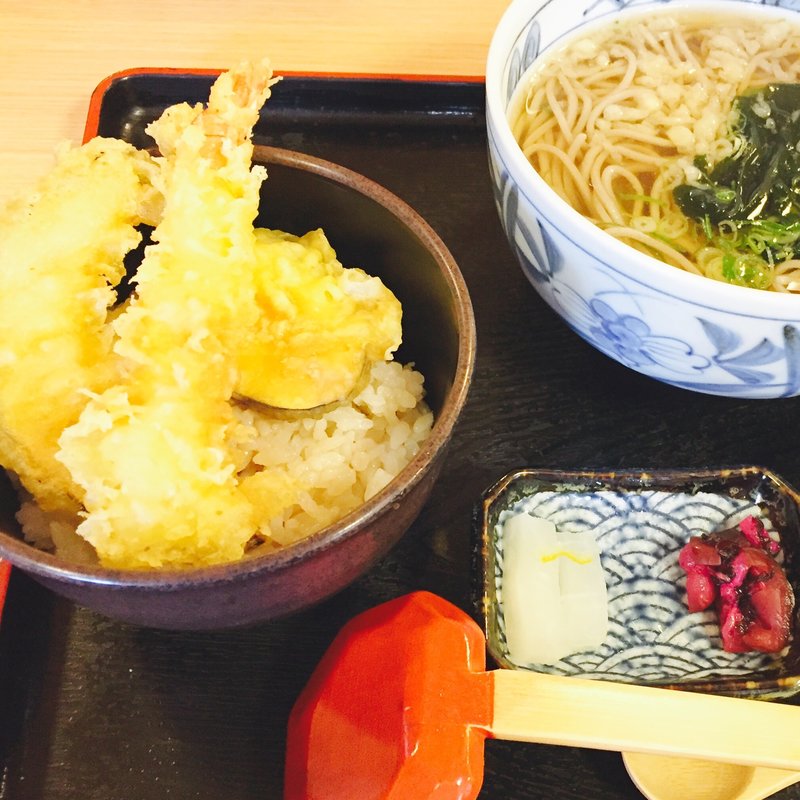 ミニ天丼そばセット(京都嵐山 清修庵 尼崎つかしん店)