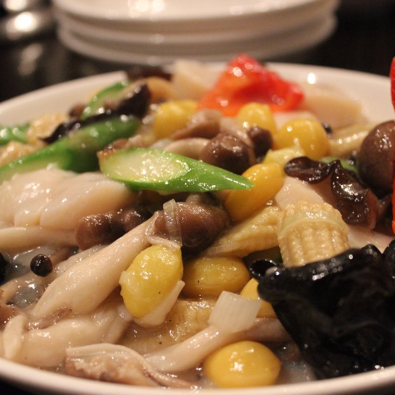 ホタテとアスパラと銀杏と野菜の塩味炒め(刀削麺 張家 麹町店 )