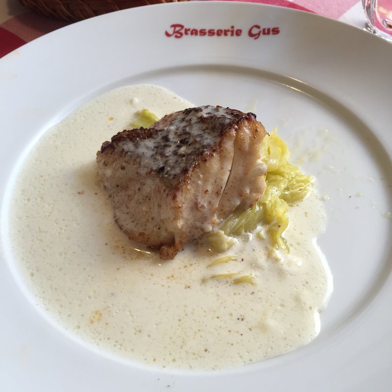 MenuB（本日の魚料理～真鯛のポアレクリームソース）(ブラッスリーグー 矢来店)