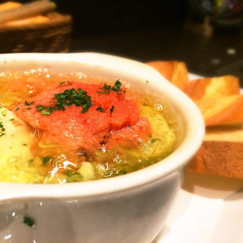 明太子と豆腐のアヒージョ(レストランバーココシス)