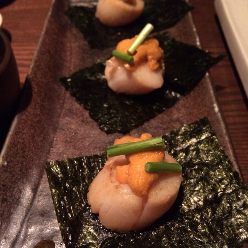 ウニとホタテの磯辺焼き(炬屋 本店 （カガリヤ）)