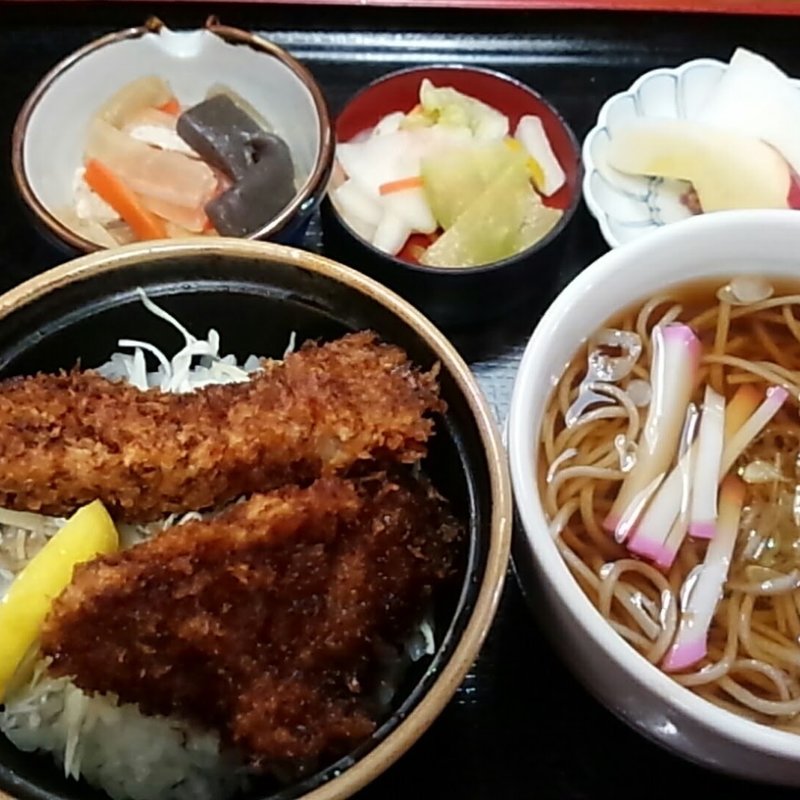 ミニソースカツ丼小せいろ付(手もみそばいけもり )