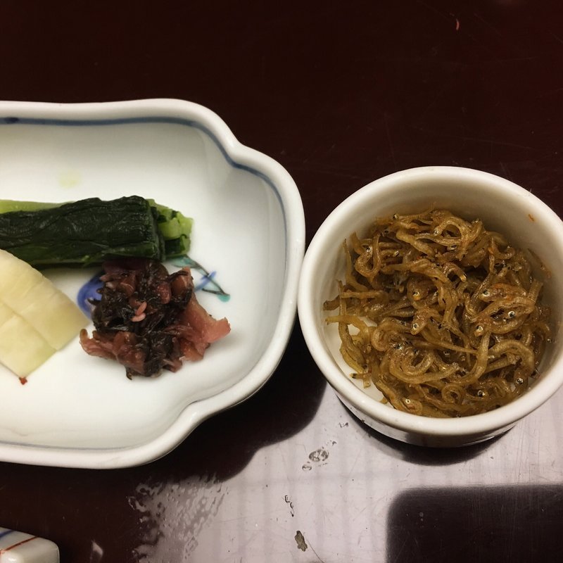 香の物・辛子ちりめん(日本料理 八雲)