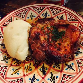 グリルチキンとフフ(ロス バルバドス)