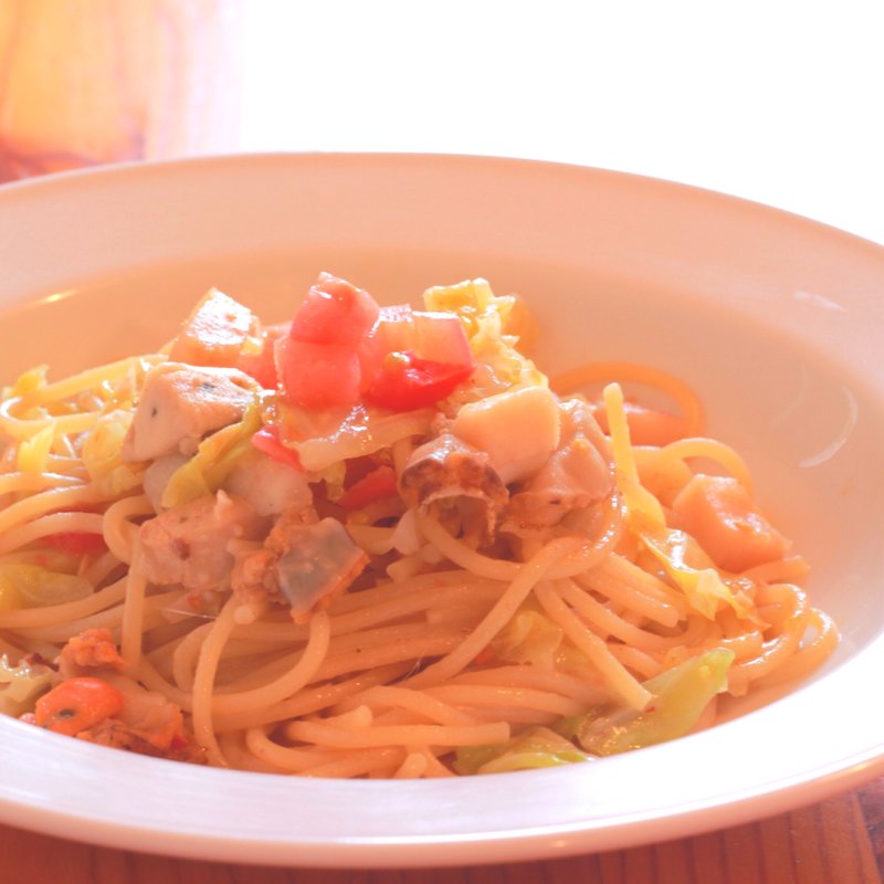 コースのパスタ キャベツとホタテのオイルソース(ルミニ )
