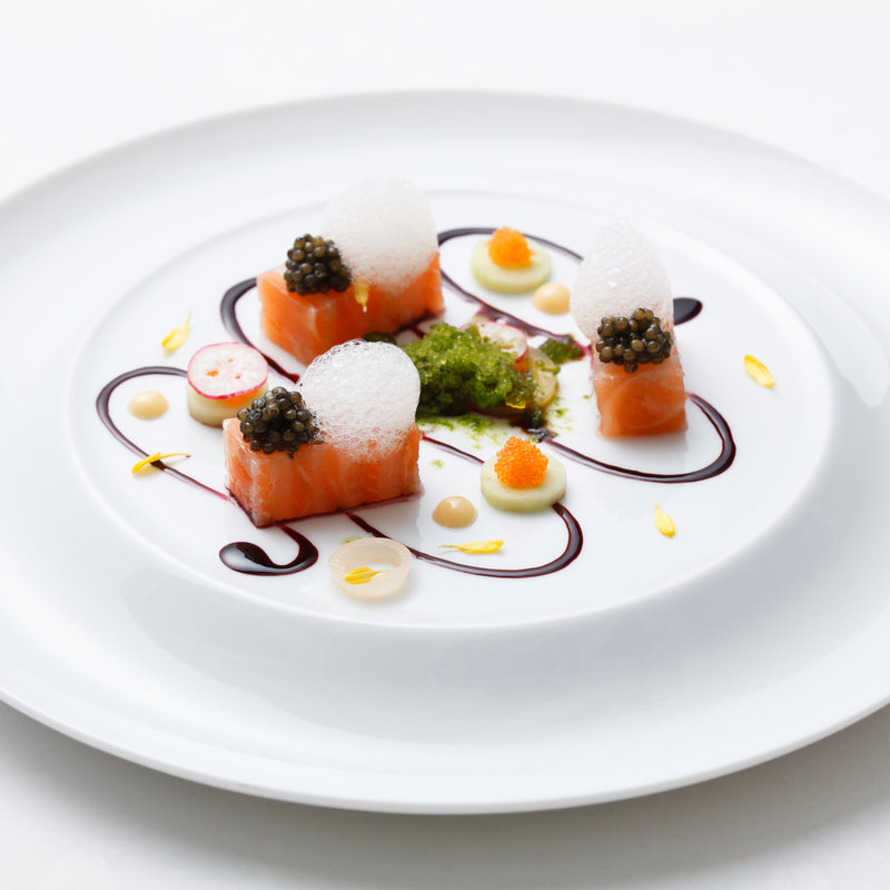 サーモンのカルパッチョ(l’Odorante par Minoru Nakijin)