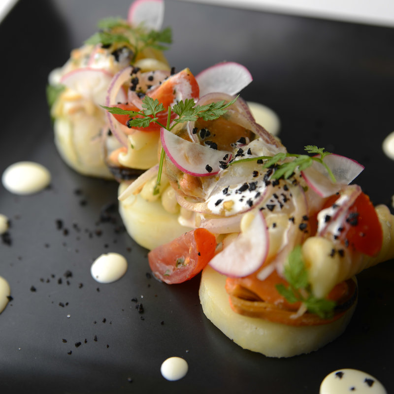 芋とショートパスタ　野菜を添えて(tetote)