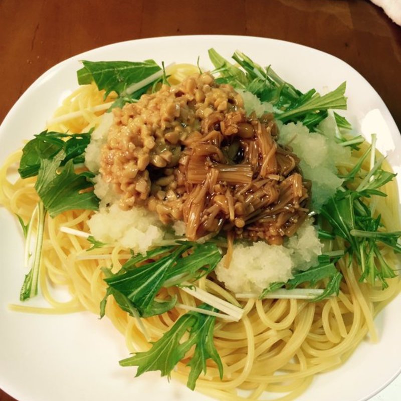 なめたけ納豆ねばねばみぞれパスタ(ノヴェッロ （Novello）)