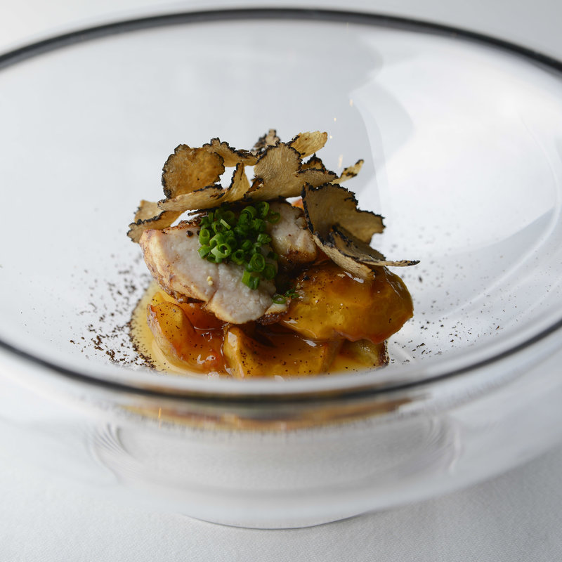 大学芋とフォアグラのトリュフ仕立て(ランベリー ナオト キシモト 南青山 （L'EMBELLIR Naoto Kishimoto）)