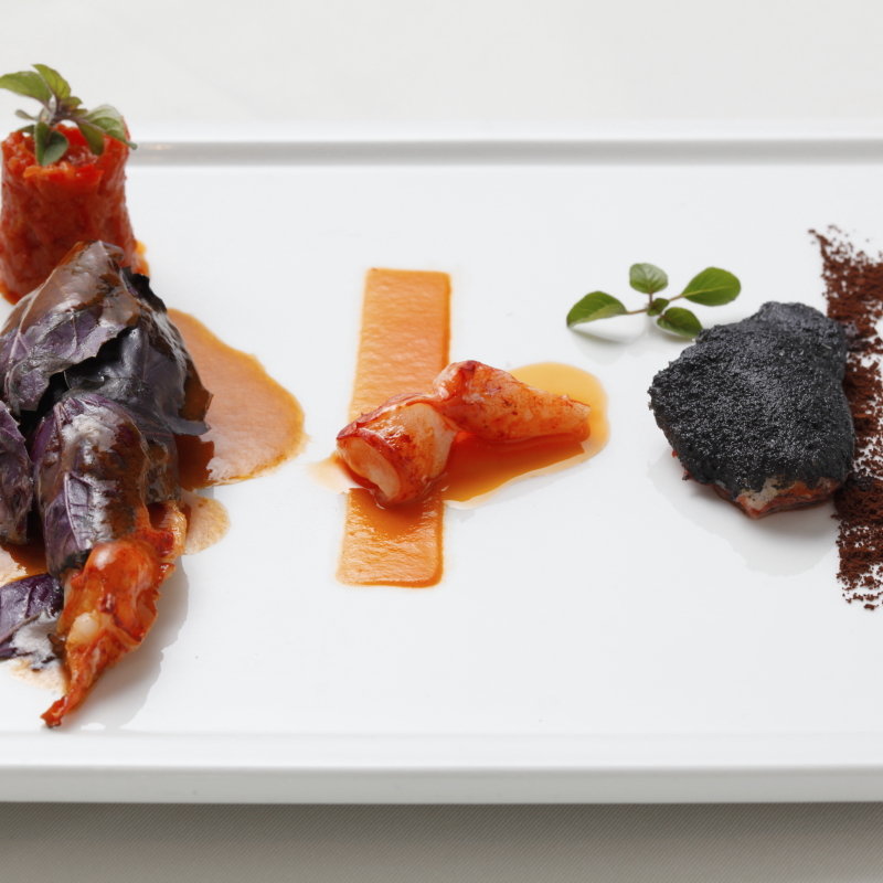 オマール海老の3種のソース(ラ・ロシェル 南青山)