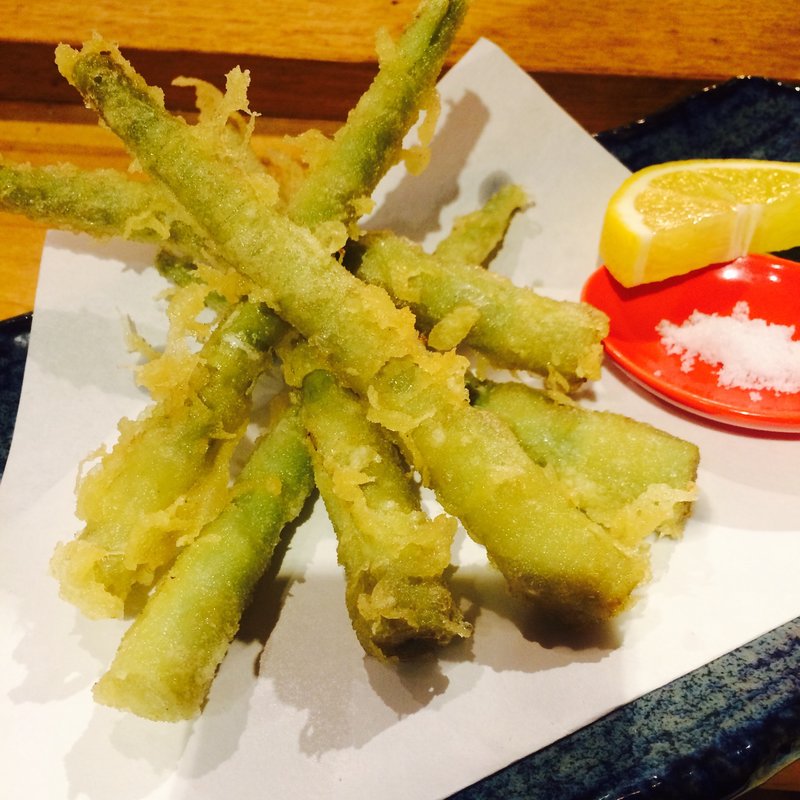 姫筍の煮付けの天ぷら(和食バル ジャポン)
