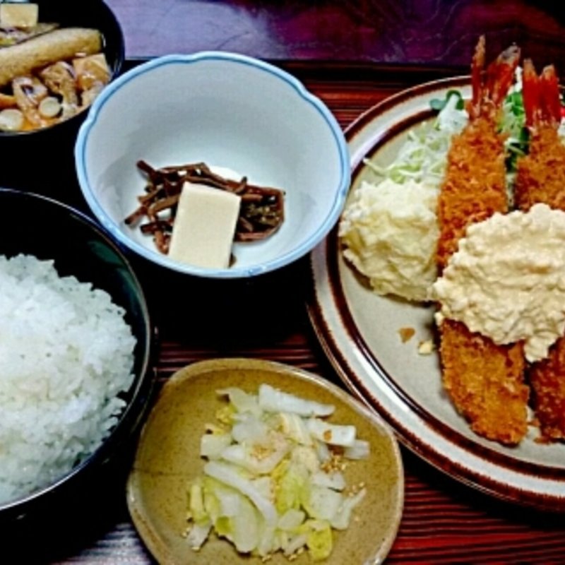 海老フライ定食(とんかつ美代)