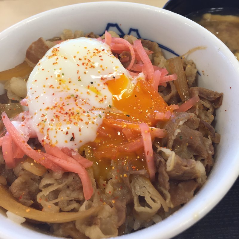牛めし 並、半熟玉子(松屋 浜寺店 )
