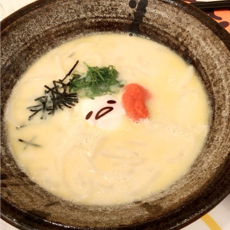 豆乳明太うどん(ぐでたまかふぇ)