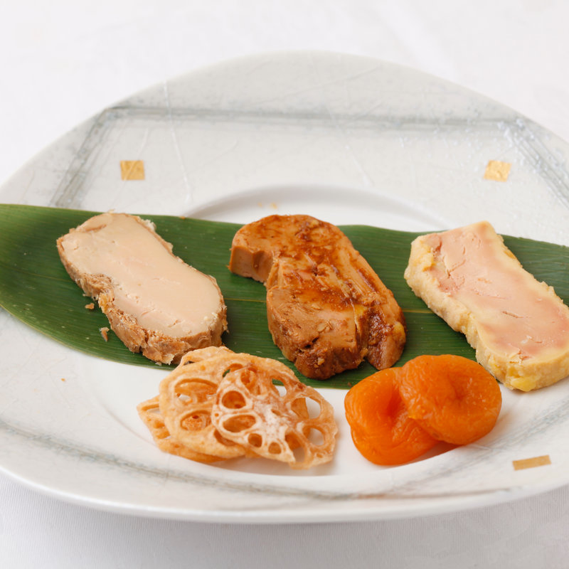 3種のフォアグラ(日本料理 銀座 大野 （にほんりょうり ぎんざ おおの）)