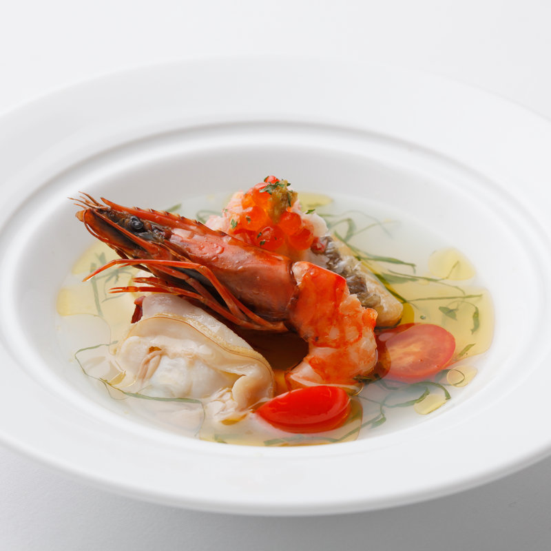 車海老と貝のポワレ(リストランテ ソットラルコ （Ristorante Sotto l'Arco）)