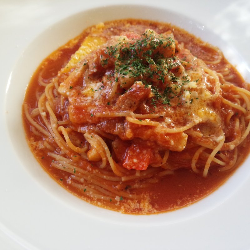 パンチェッタとパプリカのマナトリチャーナ(ボスケット （Ｂｏｓｃｈｅｔｔｏ）)