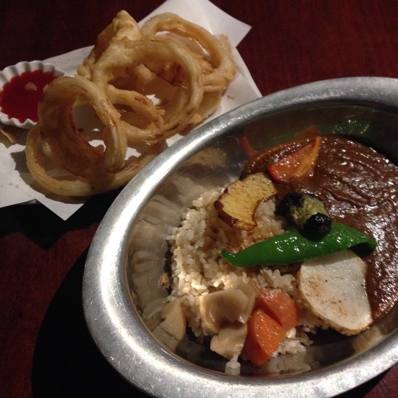 オニオンリング/京野菜のスパイシーカレー(カフェ　マツオントコ （cafe MATSUONTOKO）)