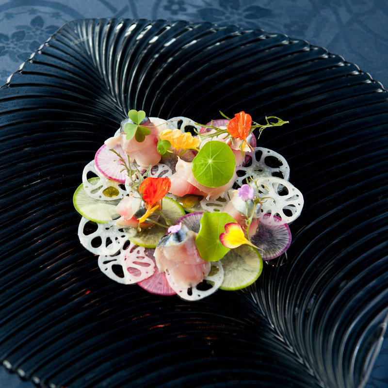 サバと蓮根のカルパッチョ(ルチアーノショー)