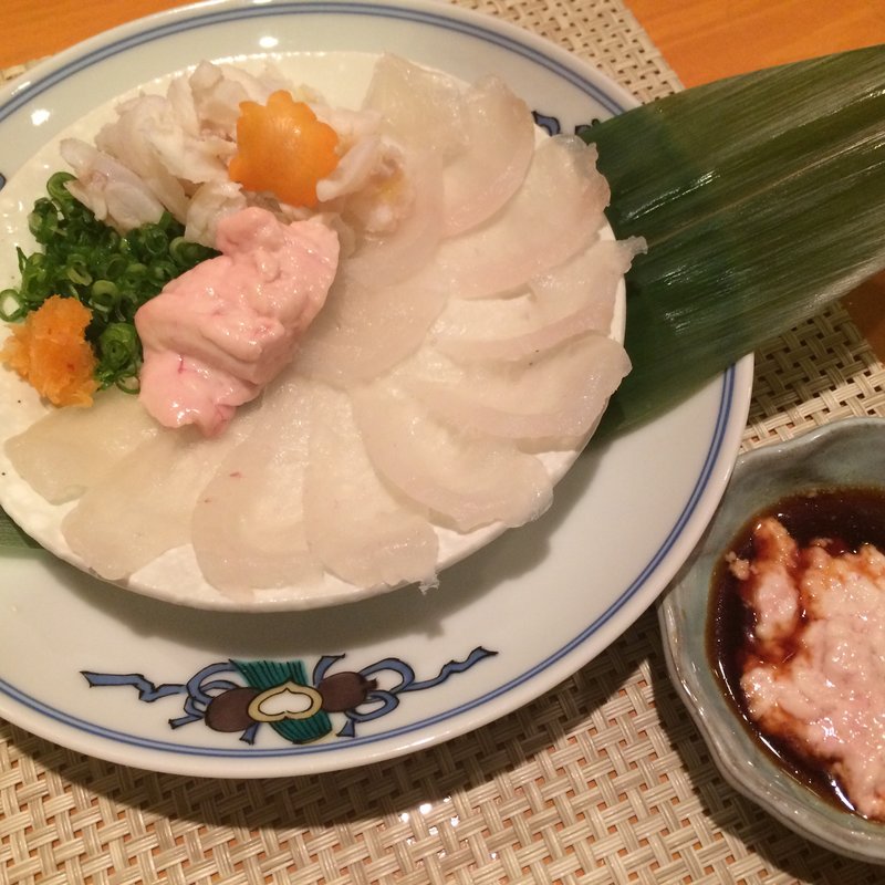 皮はぎ薄造り 肝付(海ほう)