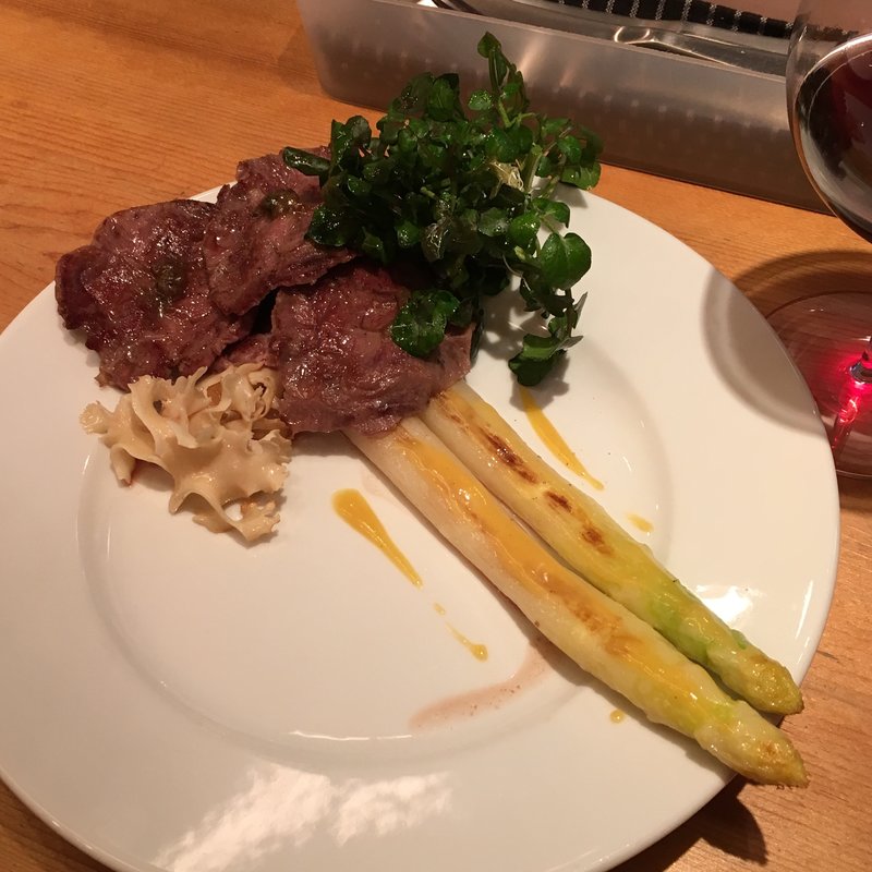 和牛スネ肉と旬野菜のソテー(たこりき)