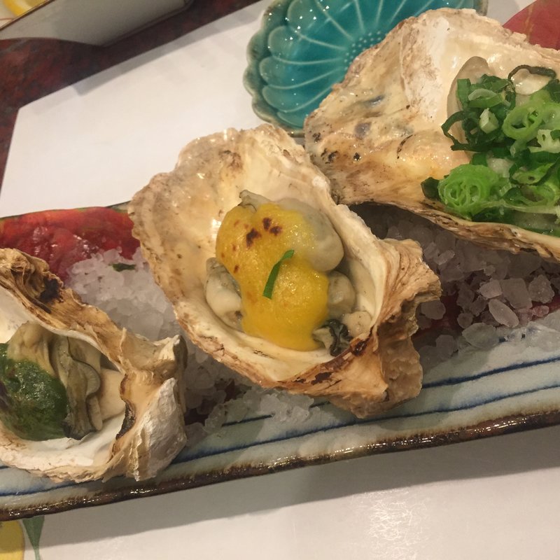 牡蠣の三種焼き(さかえ寿司)