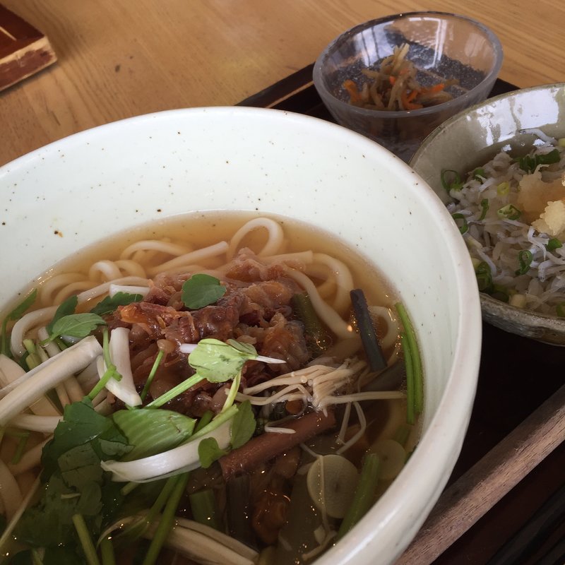 牛しぐれ煮と春野菜のうどん&しらすご飯(響 カレッタ汐留店  （ひびき）)