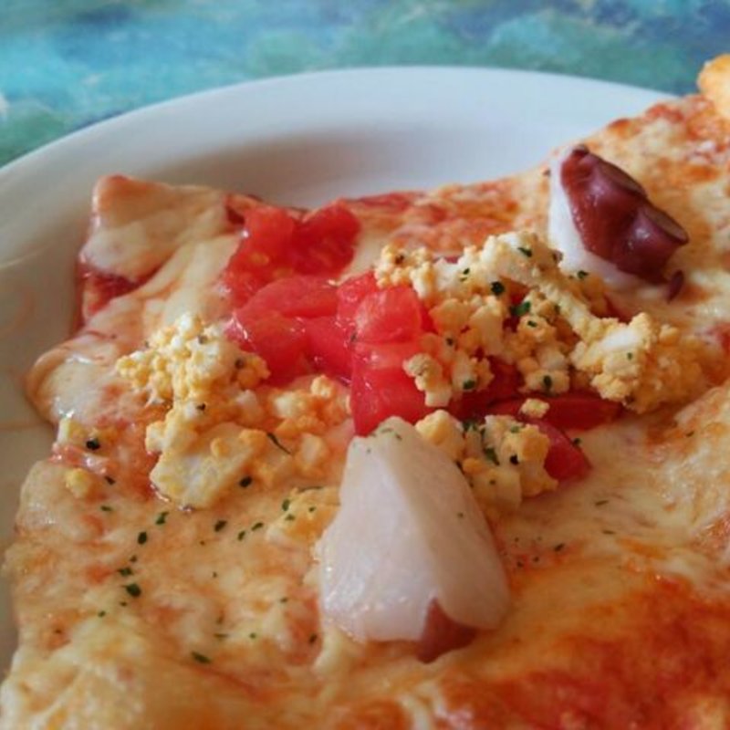 タコとトマトのピザ(ラ・パスタ陶 和光店)