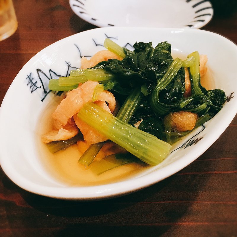 本日のおばんざい 小松菜の煮びたし(紅ほっぺ )