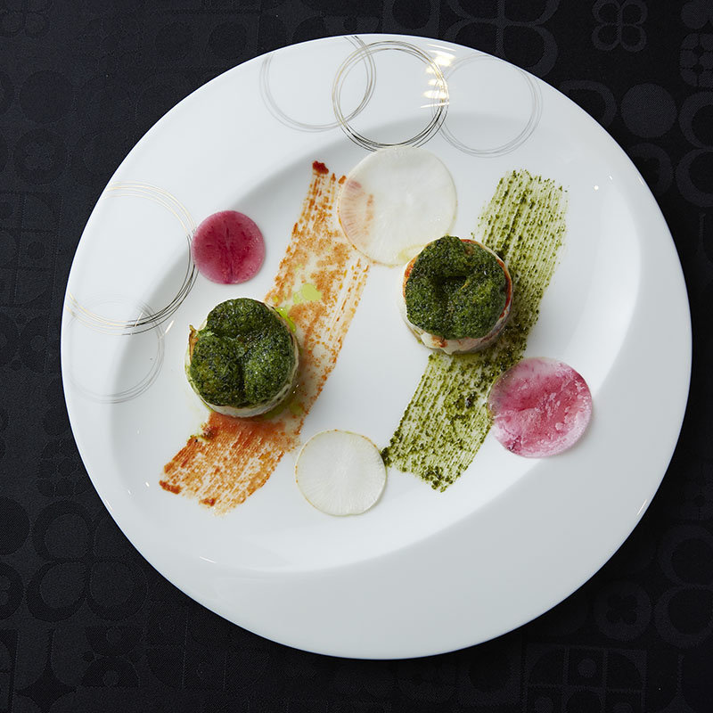 海老とブロッコリーのロッシーニ(レストランアラスカ フェスティバルタワー)