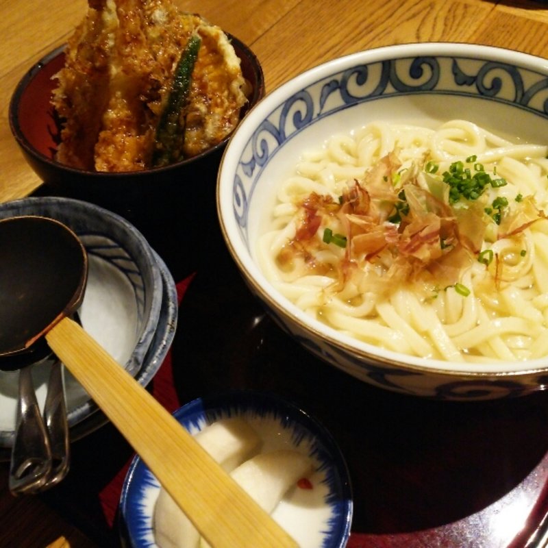 うどんとミニ天丼セット(おふくと虎吉 水戸内原店)