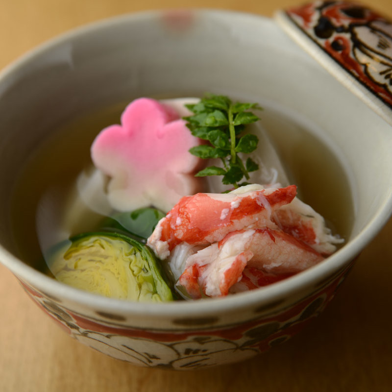 カニのお浸し(日本料理教室 乃村)
