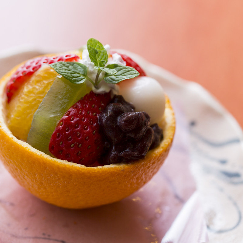 フルーツポンチ　みかんの器(日本料理 四季亭／博多都ホテル)