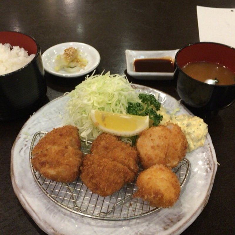 ヒレカツ&ホタテフライ 定食(すゞ家 赤門店)