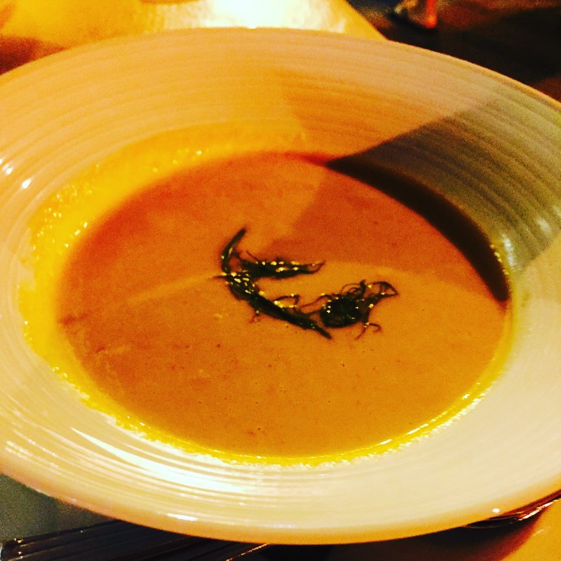 ロブスターのうらごしスープ チェリー風味(Arancino di Mare)