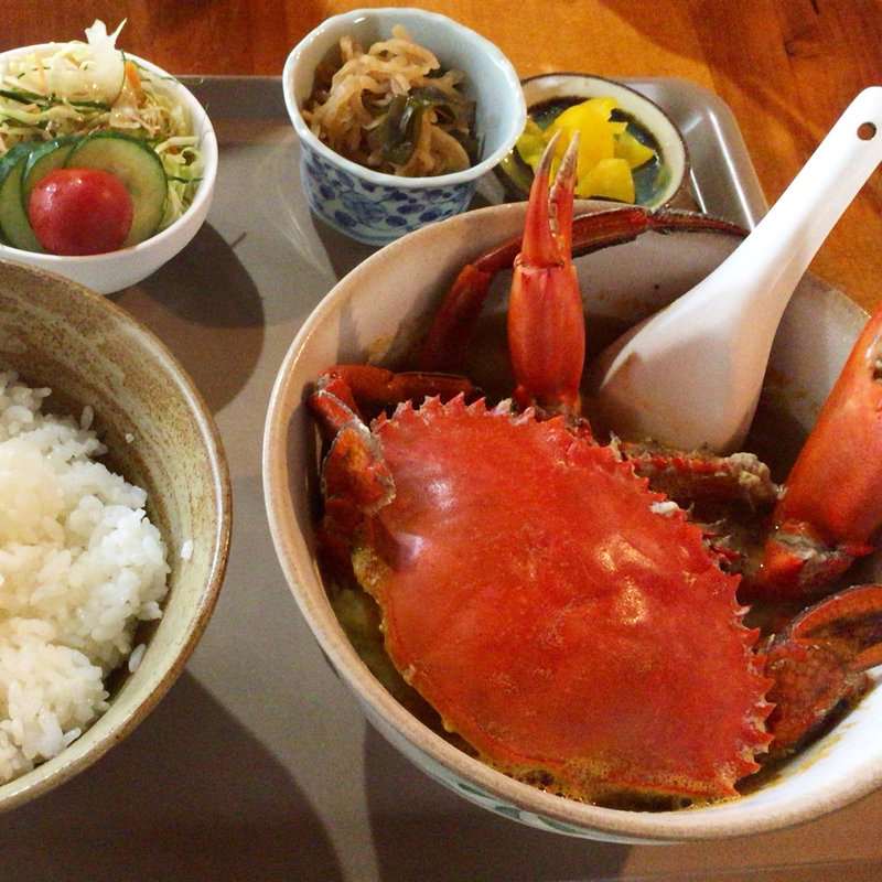 カニ汁定食（西表島産ノコギリガザミ）(唐変木 （トウヘンボク）)