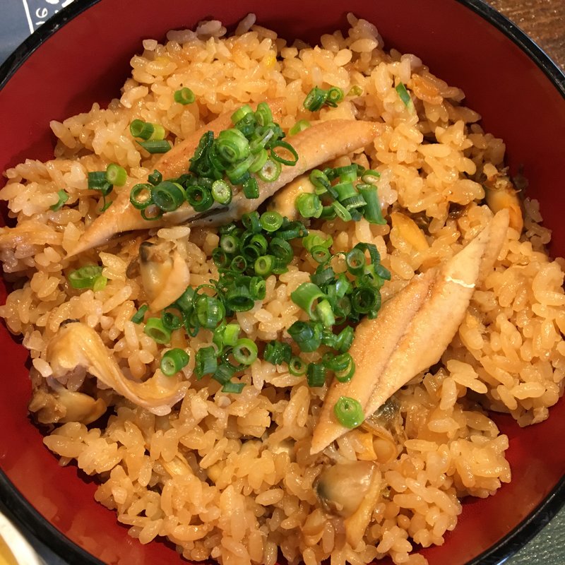 深川めし  煮穴子のせ(築地の貝)